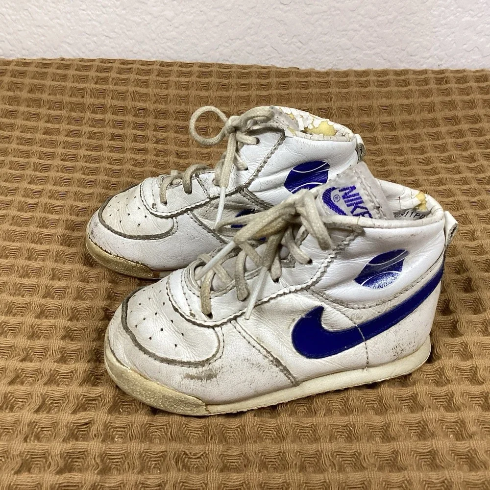 Vtg 1985 NIKE Baby Air Jordan Infantry Sneakers Shoes 850709 PD Sz 5 Blue White